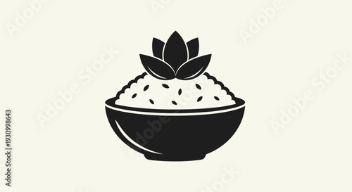 Bowl of Rice with Lotus Leaves.