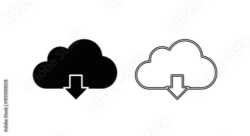 Cloud download icon set Vector