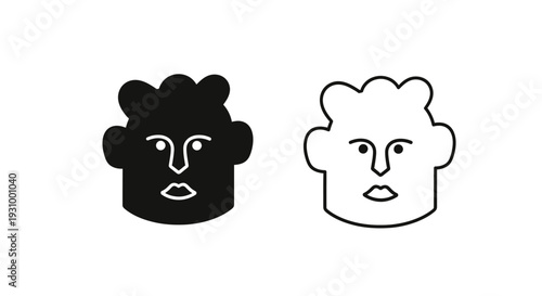 Black and white face Vector