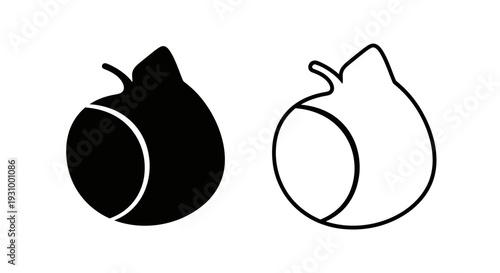Black and white kiwi Vector