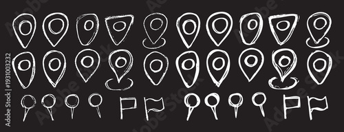 Pin map icon, point marker