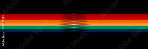 Abstract 1970's background design in futuristic retro style with colorful lines. Vector illustration.