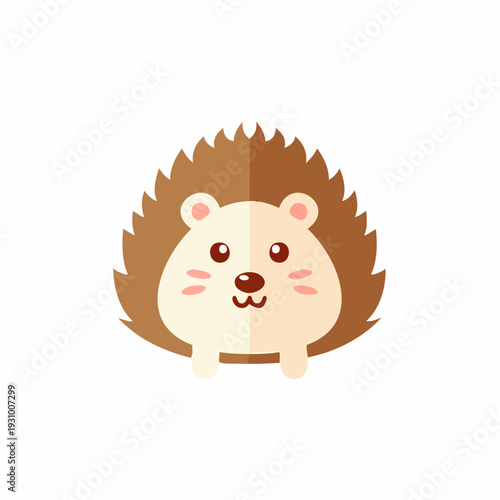 Cute cartoon hedgehog character illustration, isolated
