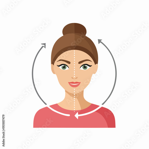 Woman's Face, Facial Features, Symmetry, Beauty and Cosmetic Illustration