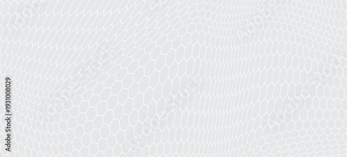 Fishing net or soccer net. Repeating hexagon pattern. White wire mesh texture isolated on a white background. Metal or fabric fence, cage, or lattice structure, vector eps10