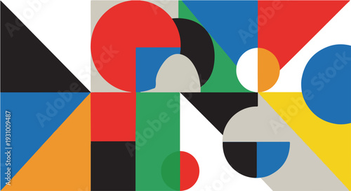 Abstract geometric pattern with colorful shapes vector