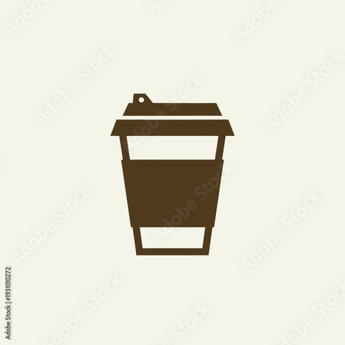 Brown Metal Trash Can with Lid.