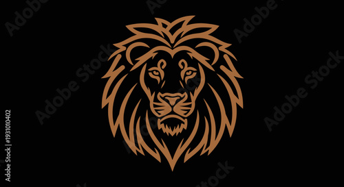 Lion Head Illustration with Detailed Mane.