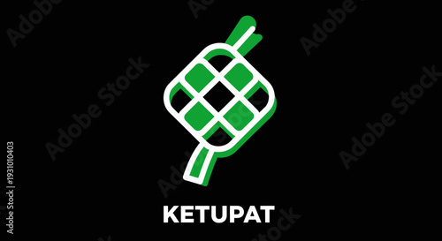 Ketupat Traditional Indonesian Food Logo Design.
