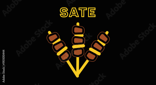 Sate Skewers Meat Grilled Indonesian Cuisine.