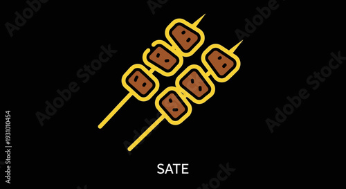 Sate Skewers with Grilled Meat.