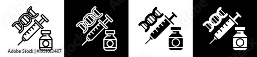 Syringe Icon In Flat Version On Black And White Background