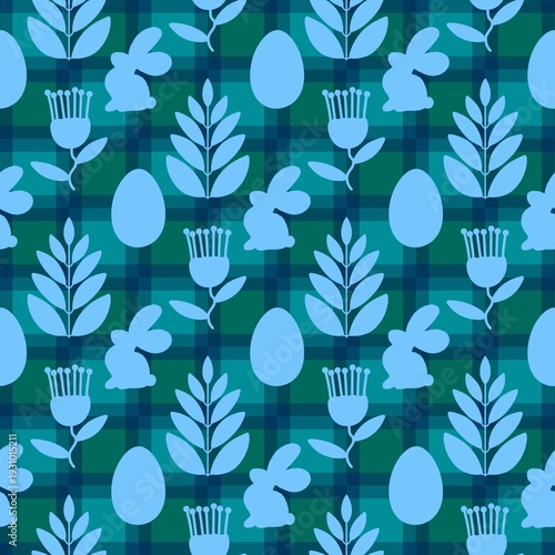 Easter eggs seamless rabbits pattern for fabrics and linens and kids clothes print and spring party accessories