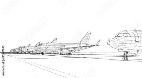 Airplanes on a runway with one close up vehicles transportation aircraft