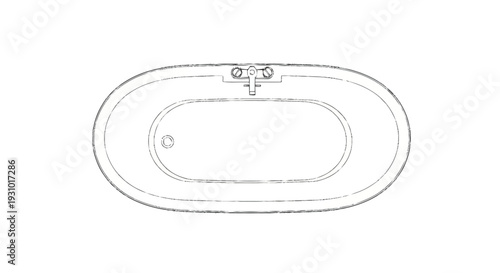 Oval bathtub with faucet and handles bathroom