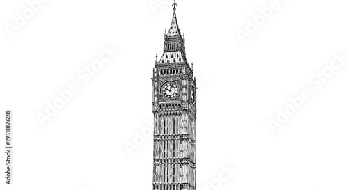 Big Ben clock tower London black and white architecture 1