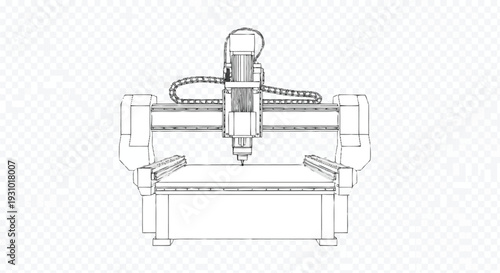 C N C milling machine with chain and drill bit CNC machine industrial equipment