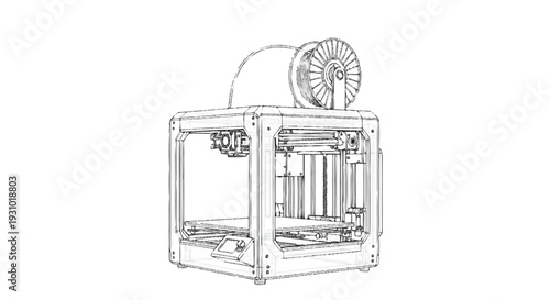 3 D printer with spool of filament on 3D printer 3D printing filament spool machine