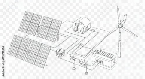 Satellite solar panels wind turbine generator system renewable energy