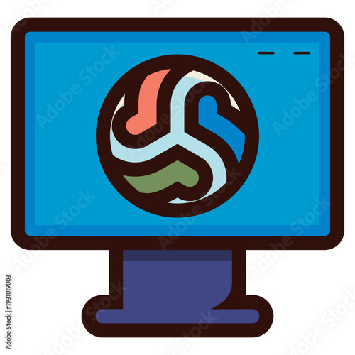 world cup live streaming on tv icon illustration