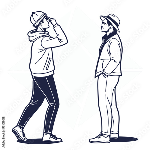 Digital Twin Line Icon – Virtual Replica, Smart Simulation Technology Outline Vector