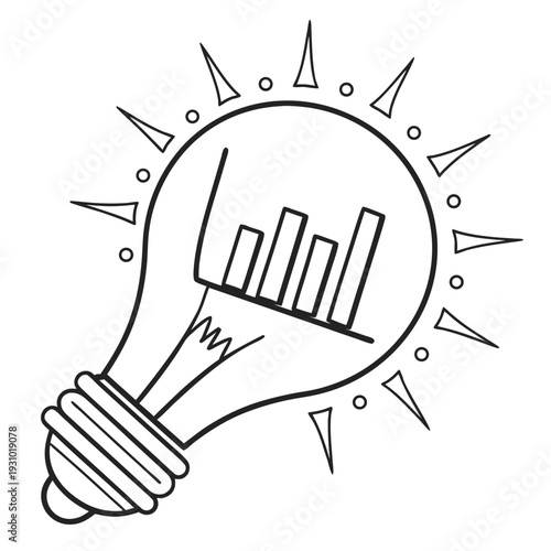 Minimal Lightbulb Line Icon – Innovation, Idea Concept, Creative Thinking Outline Vector