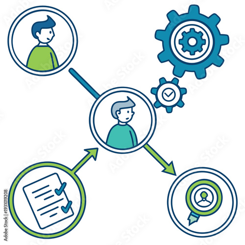 Workflow Process Arrows Icon – Sequential Business Automation Vector