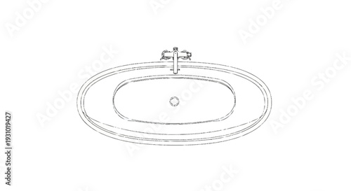 Oval sink with faucet and drain bathroom sink