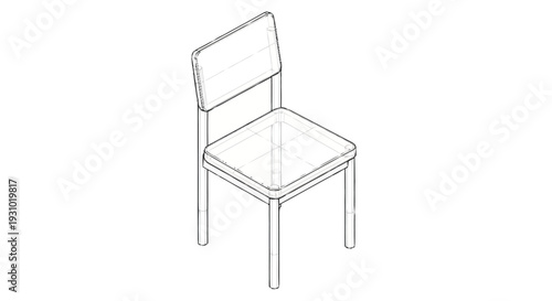 Transparent plastic chair with grid pattern
