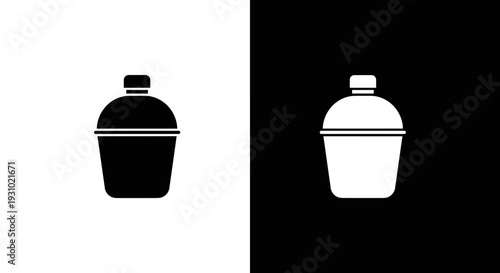 Cupcake muffin dessert icon in black and white light and dark mode