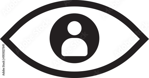 Eye with human silhouette icon symbolizing personal vision