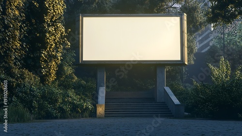 Blank Billboard Mockup Outdoor Empty Advertising Board in Nature Environment