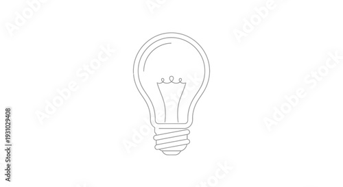 Minimalist Light Bulb Outline Icon, Symbol of Idea, Innovation, and Creativity