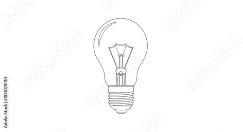 Minimalist Light Bulb Outline Icon, Symbol of Idea, Innovation, and Creativity