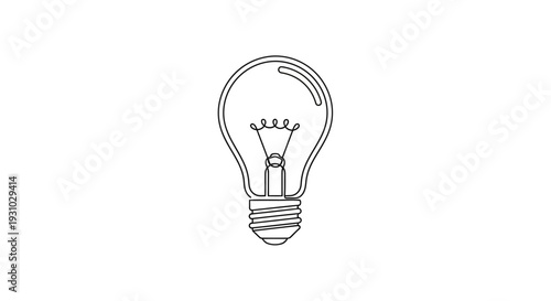Minimalist Light Bulb Illustration: Idea, Innovation, and Creativity Concept