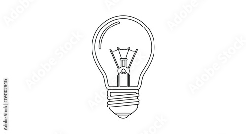 Minimalist Light Bulb Outline Icon - Symbol of Idea, Innovation, and Creativity