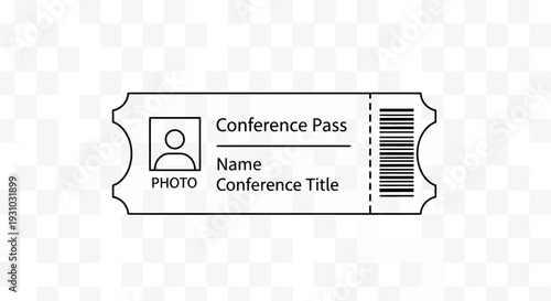 Conference Pass Mockup: Name, Photo ID, Barcode for Event Access