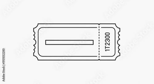 Vintage Ticket Stub with Perforation and Number