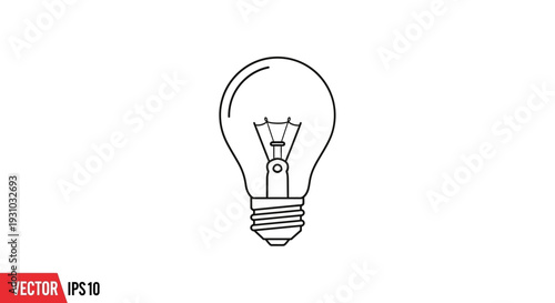 Simple outline drawing of an incandescent light bulb on a white background, symbolizing ideas and creativity.