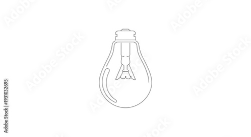 Simple outline drawing of a light bulb, symbolizing ideas, innovation, and creativity