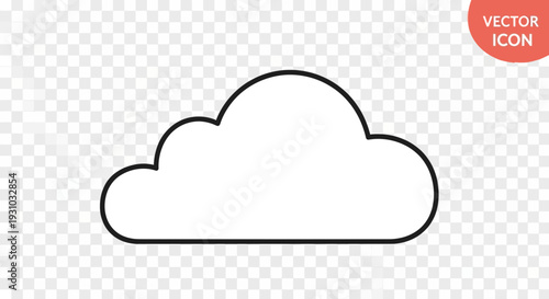 Simple Cloud Icon Outline Vector Graphic