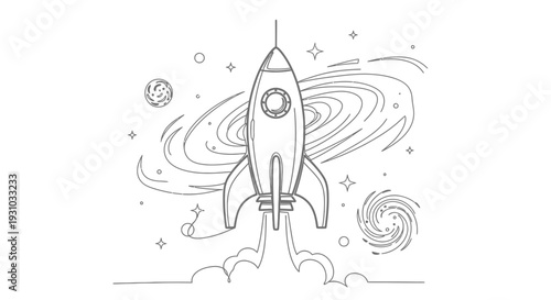 Rocket Launching into Space with Stars and Galaxies