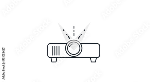 Modern Projector Icon - Technology and Presentation Concept