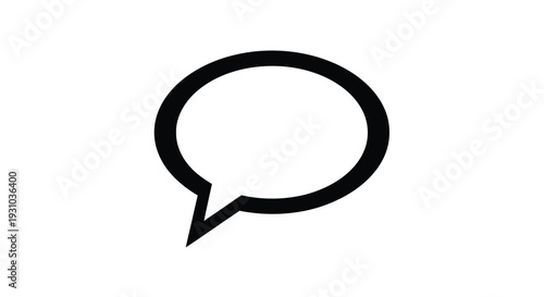 Simple black speech bubble icon on a white background