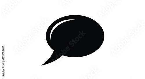 Simple black speech bubble icon on a white background