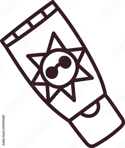 Sunscreen Tube Line Art