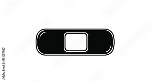 Simple black toggle switch icon with a white indicator section