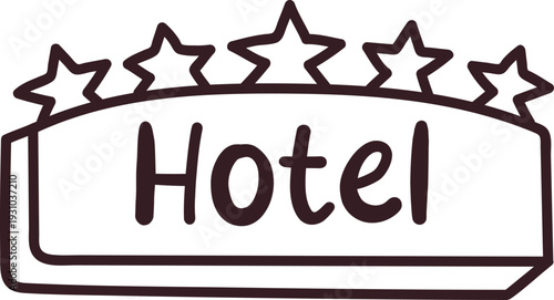 Hotel Rating Badge Hand Drawn
