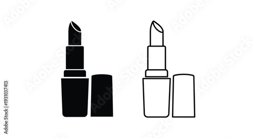 Two lipstick tubes one black and one white displayed side by side