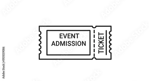 Event Admission Ticket Icon - Vector Illustration